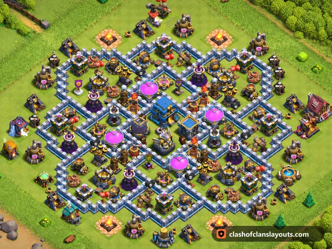 Base da Farm TH12 97: layout base farm per Municipio 12 di Clash of Clans, immagine completa della base