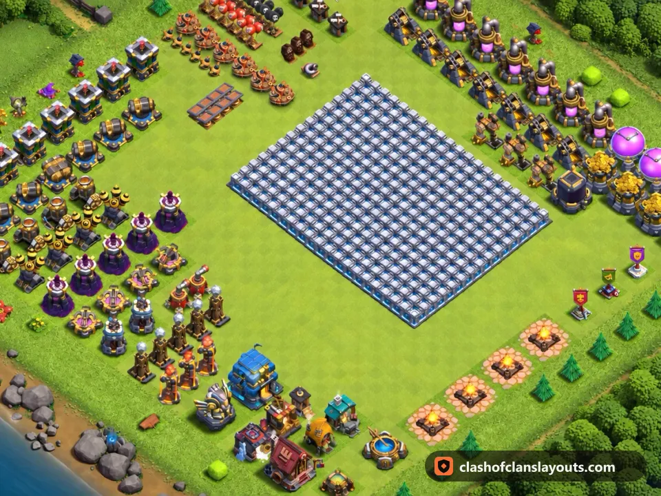 TH12 Funny Base Layout 35: Clash of Clans Town Hall 12 fun base layout, full base picture