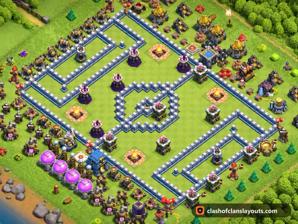 TH12 Funny Base Layout 36: Clash of Clans Town Hall 12 fun base layout, full base picture