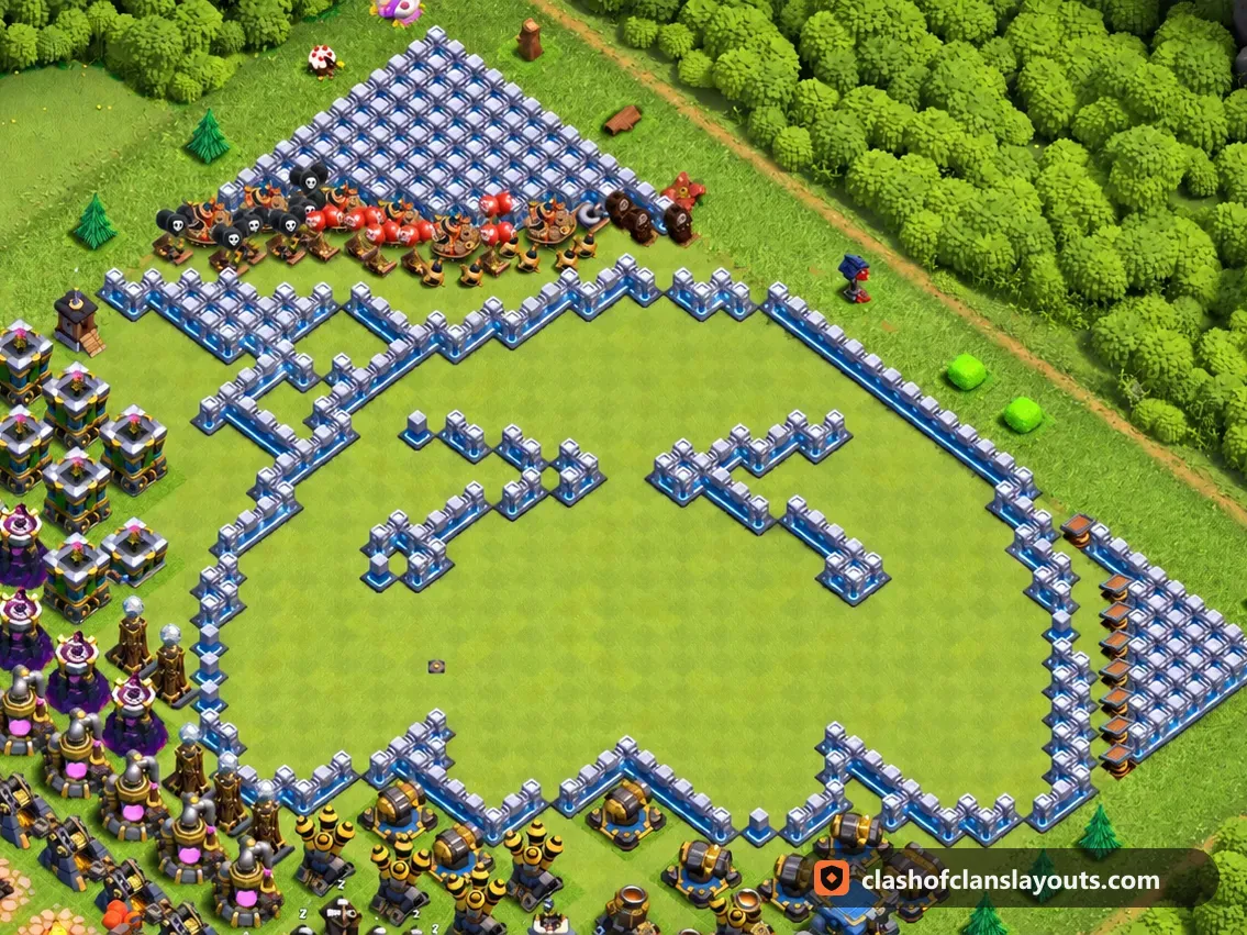 Base Divertida TH12 47: layout de base divertida de Clash of Clans para Centro de Vila 12, imagem completa da base