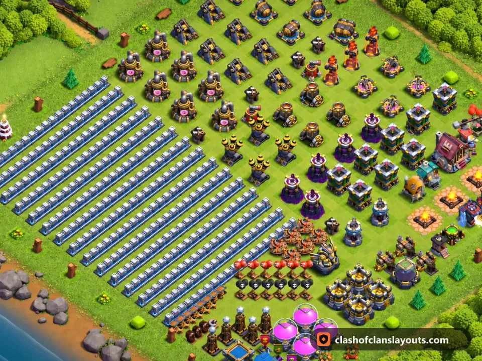 TH12 Funny Base Layout 48: Clash of Clans Town Hall 12 fun base layout, full base picture