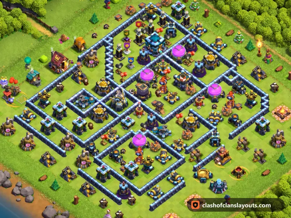 TH13 Farm Base Layout 68: Clash of Clans Town Hall 13 farm base layout, full base picture