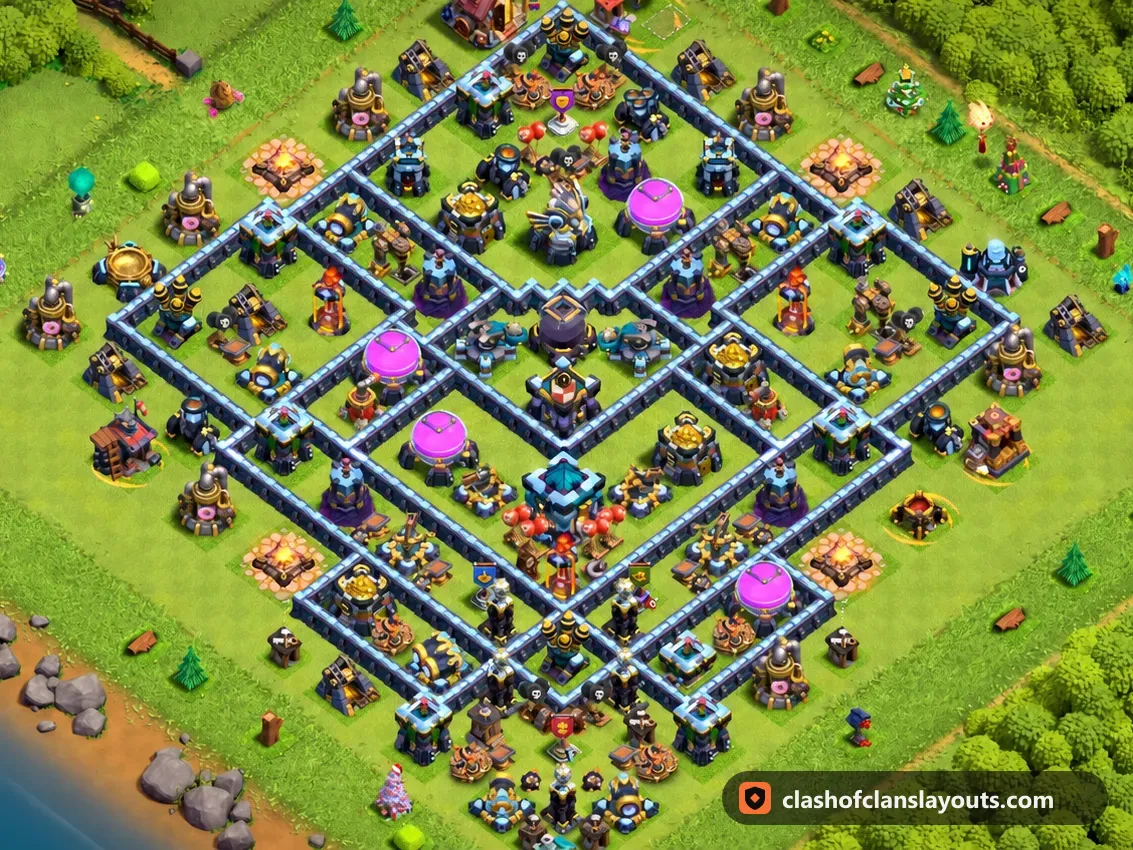 TH13 Farm Base Layout 69: Clash of Clans Town Hall 13 farm base layout, full base picture