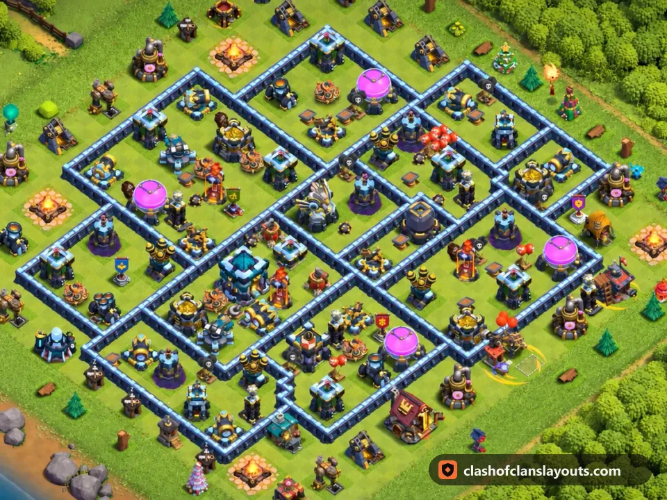 TH13 Farm Base Layout 70: Clash of Clans Town Hall 13 farm base layout, full base picture