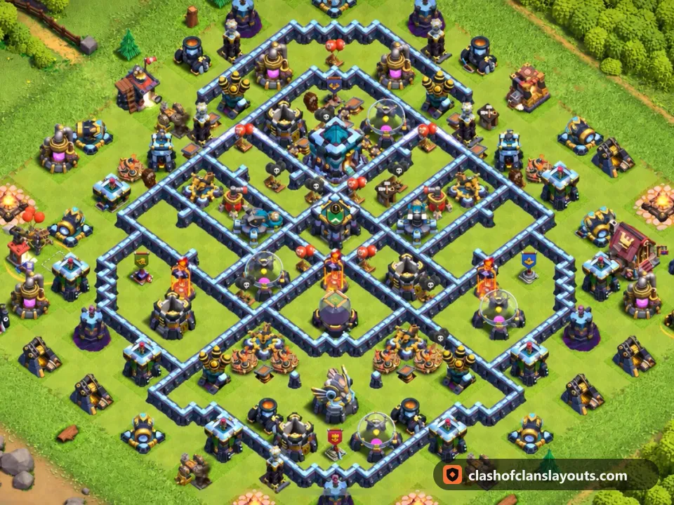 TH13 Farm Base Layout 79: Clash of Clans Town Hall 13 farm base layout, full base picture
