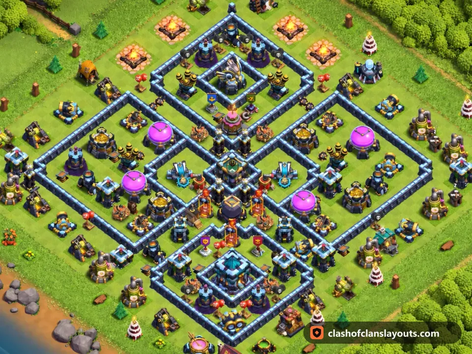TH13 Farm Base Layout 81: Clash of Clans Town Hall 13 farm base layout, full base picture