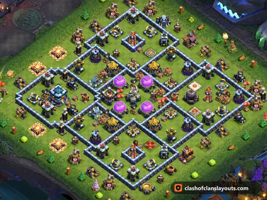 TH13 하이브리드 배치 56: 클래시 오브 클랜 마을회관 13 하이브리드 배치, 전체 배치 이미지