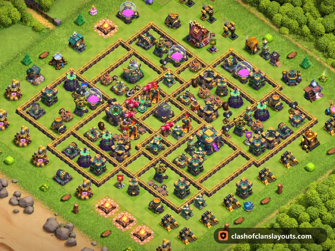 Base da Farm TH14 49: layout base farm per Municipio 14 di Clash of Clans, immagine completa della base