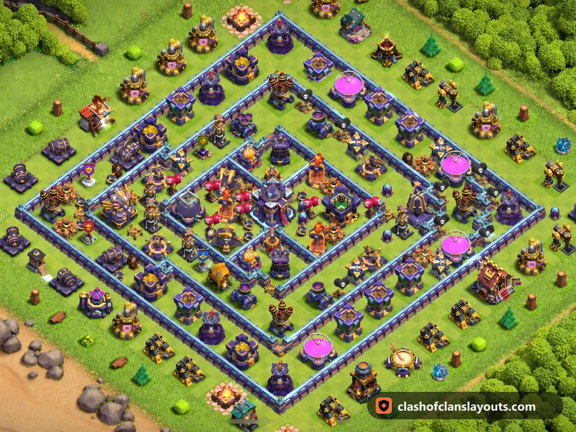 Base da Farm TH15 23: layout base farm per Municipio 15 di Clash of Clans, immagine completa della base