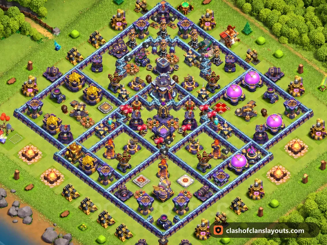 TH15 Farm Base Layout 25: Clash of Clans Town Hall 15 farm base layout, full base picture
