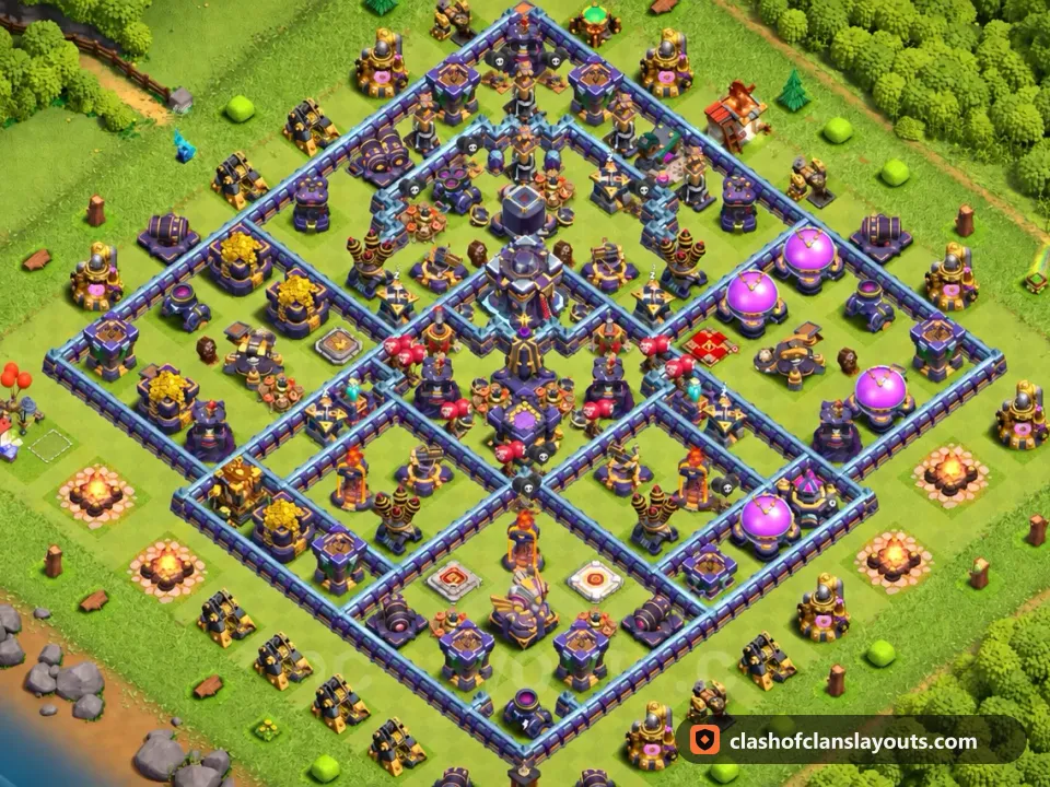 TH15 Farm Base Layout 25: Clash of Clans Town Hall 15 farm base layout, full base picture
