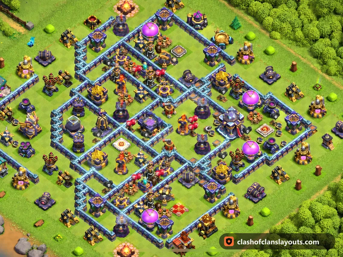 TH15 Farm Base Layout 26: Clash of Clans Town Hall 15 farm base layout, full base picture