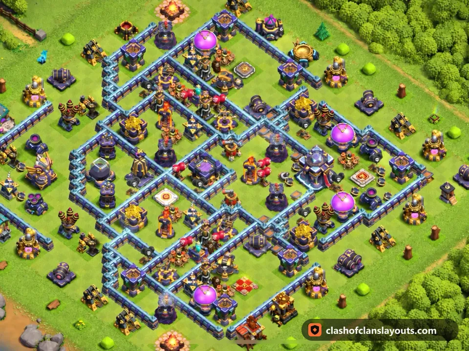 TH15 Farm Base Layout 26: Clash of Clans Town Hall 15 farm base layout, full base picture