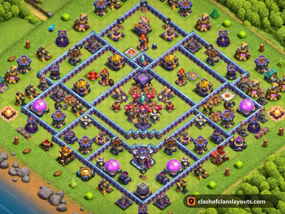 TH15 Farm Base Layout 27: Clash of Clans Town Hall 15 farm base layout, full base picture