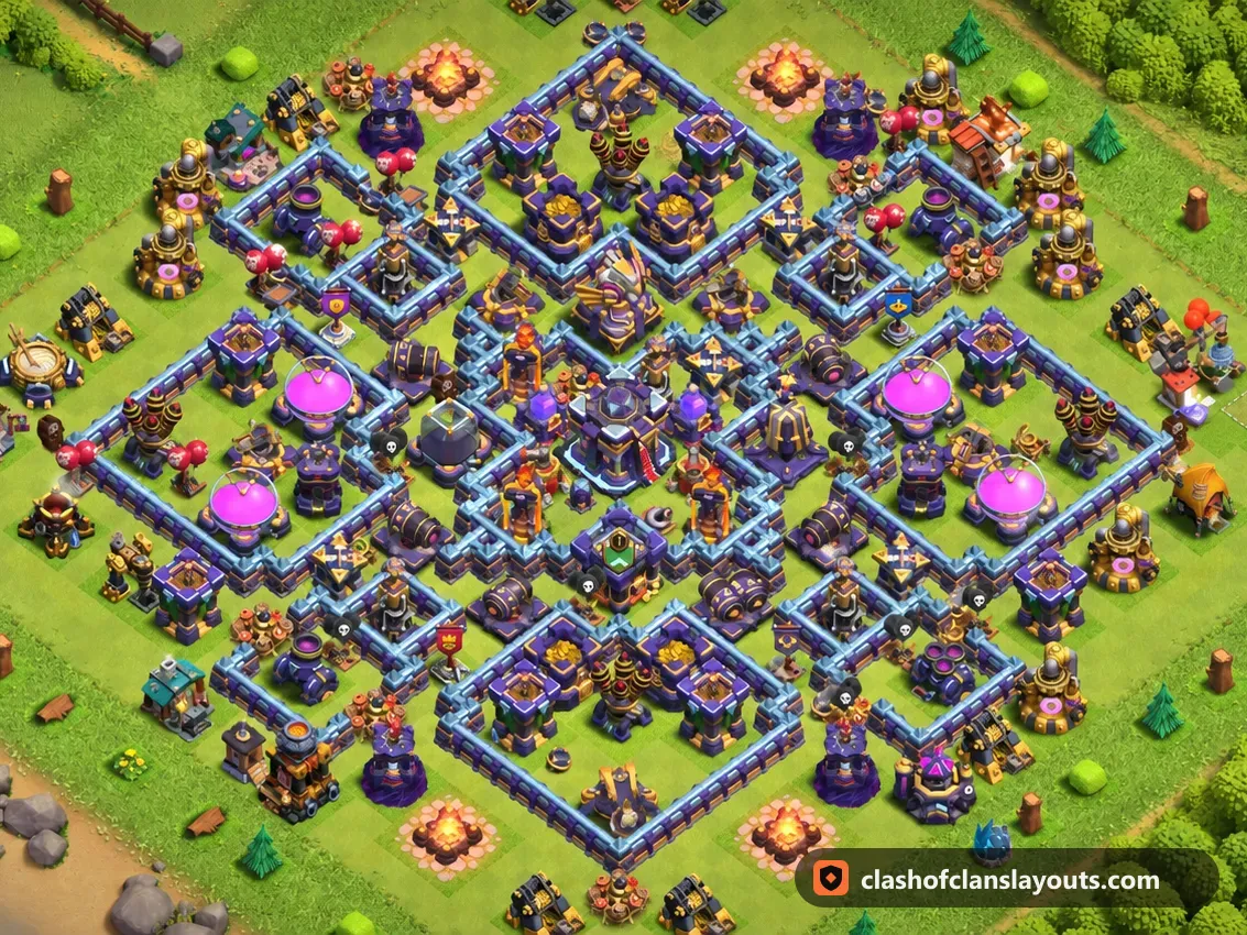 TH15 Farm Base Layout 31: Clash of Clans Town Hall 15 farm base layout, full base picture