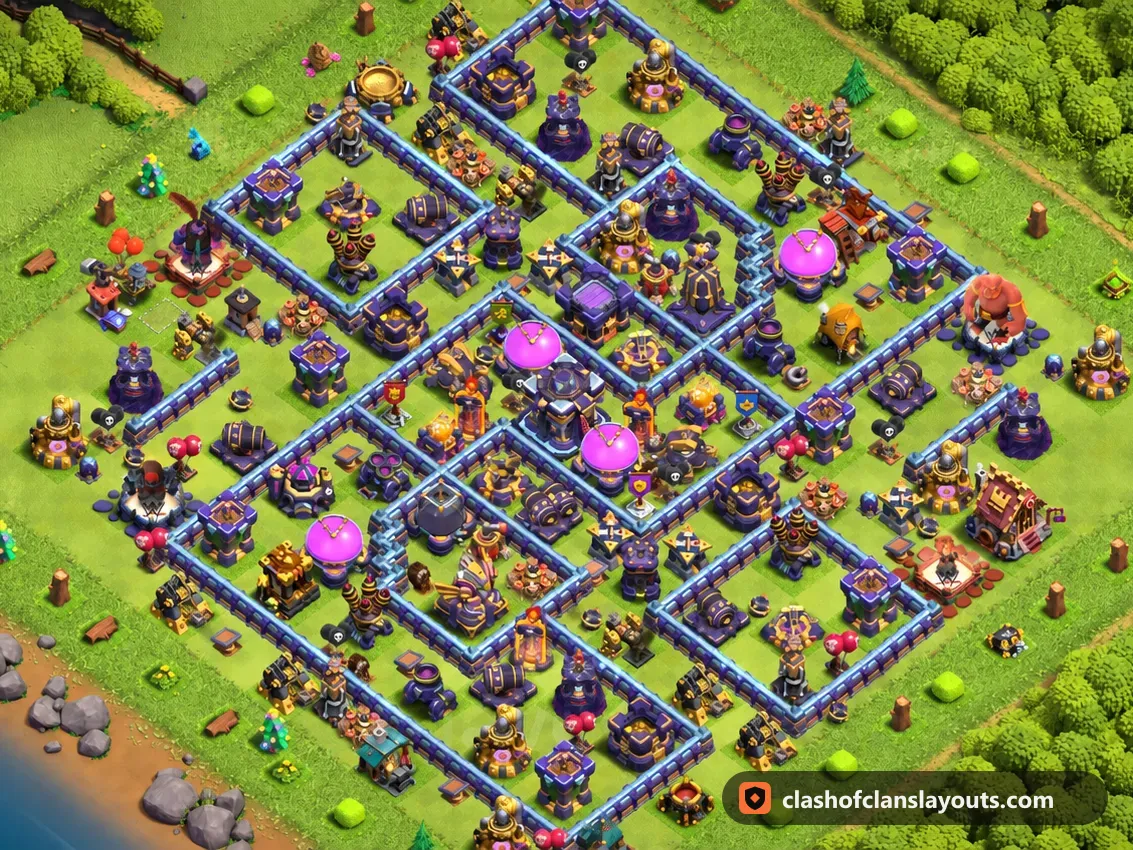 TH15 Farm Base Layout 32: Clash of Clans Town Hall 15 farm base layout, full base picture