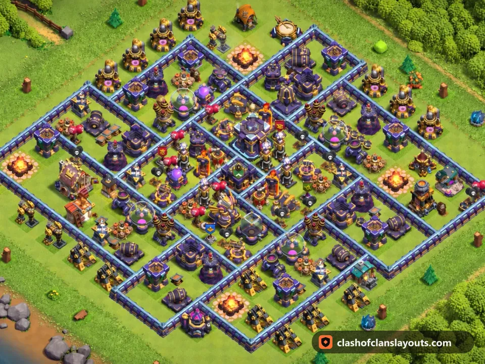 TH15 Farm Base Layout 36: Clash of Clans Town Hall 15 farm base layout, full base picture
