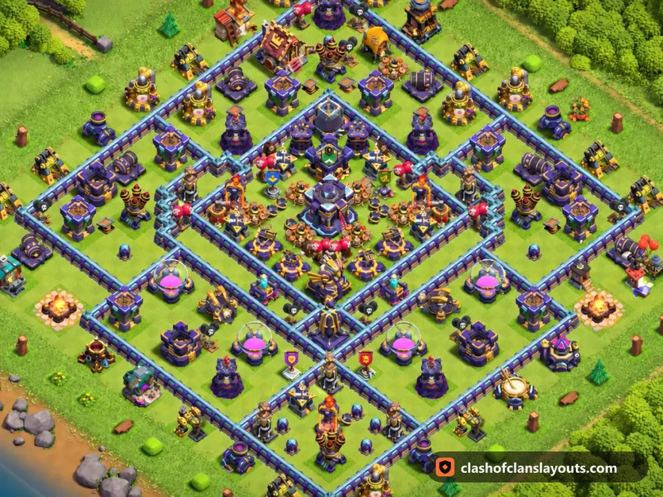 TH15 Farm Base Layout 37: Clash of Clans Town Hall 15 farm base layout, full base picture