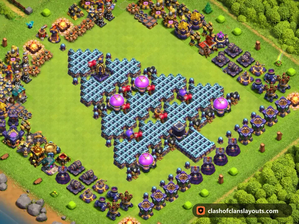 TH15 Funny Base Layout 28: Clash of Clans Town Hall 15 fun base layout, full base picture