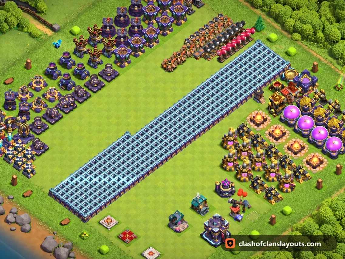 TH15 Funny Base Layout 31: Clash of Clans Town Hall 15 fun base layout, full base picture