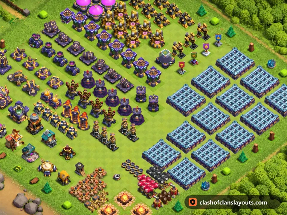TH15 Funny Base Layout 33: Clash of Clans Town Hall 15 fun base layout, full base picture