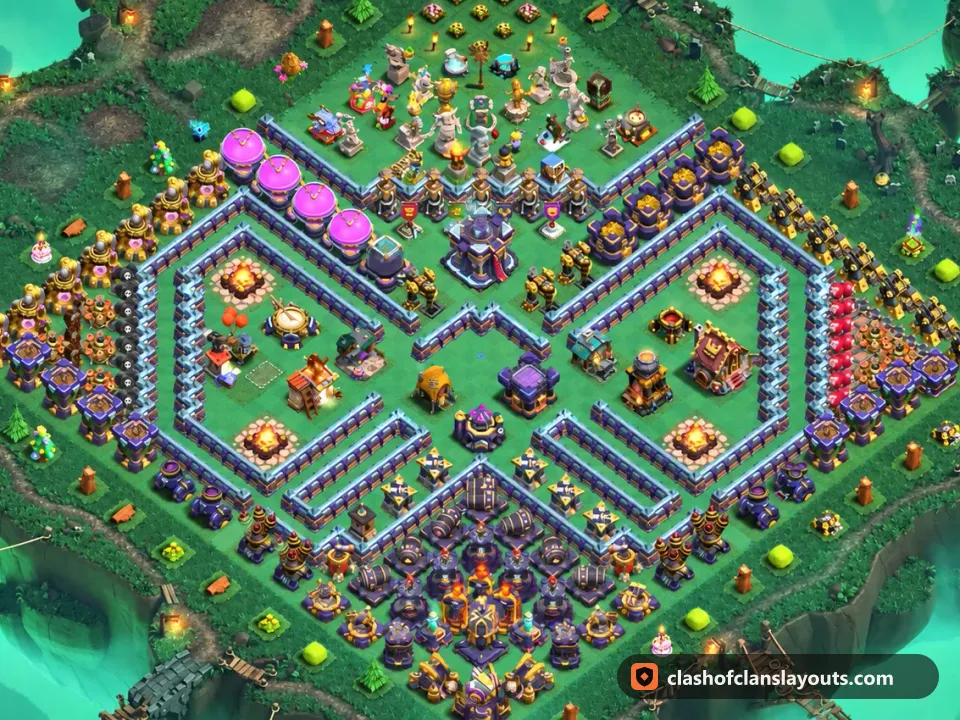 TH15 Funny Base Layout 36: Clash of Clans Town Hall 15 fun base layout, full base picture