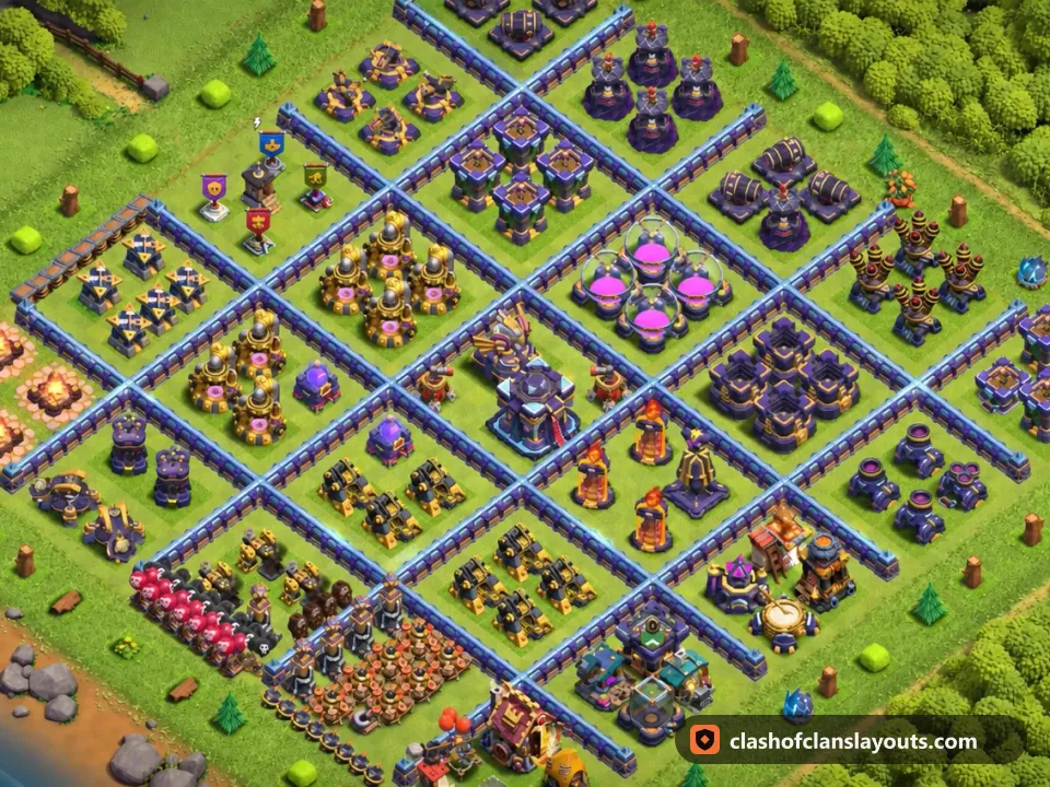 TH15 Funny Base Layout 39: Clash of Clans Town Hall 15 fun base layout, full base picture