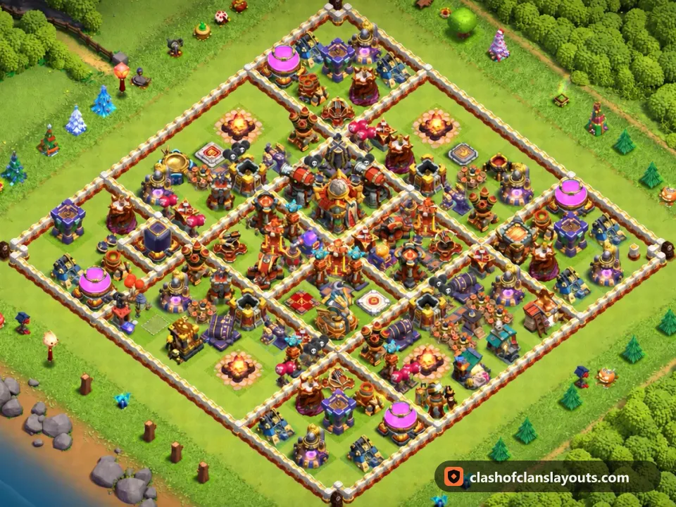 TH16 Farm Base Layout 19: Clash of Clans Town Hall 16 farm base layout, full base picture