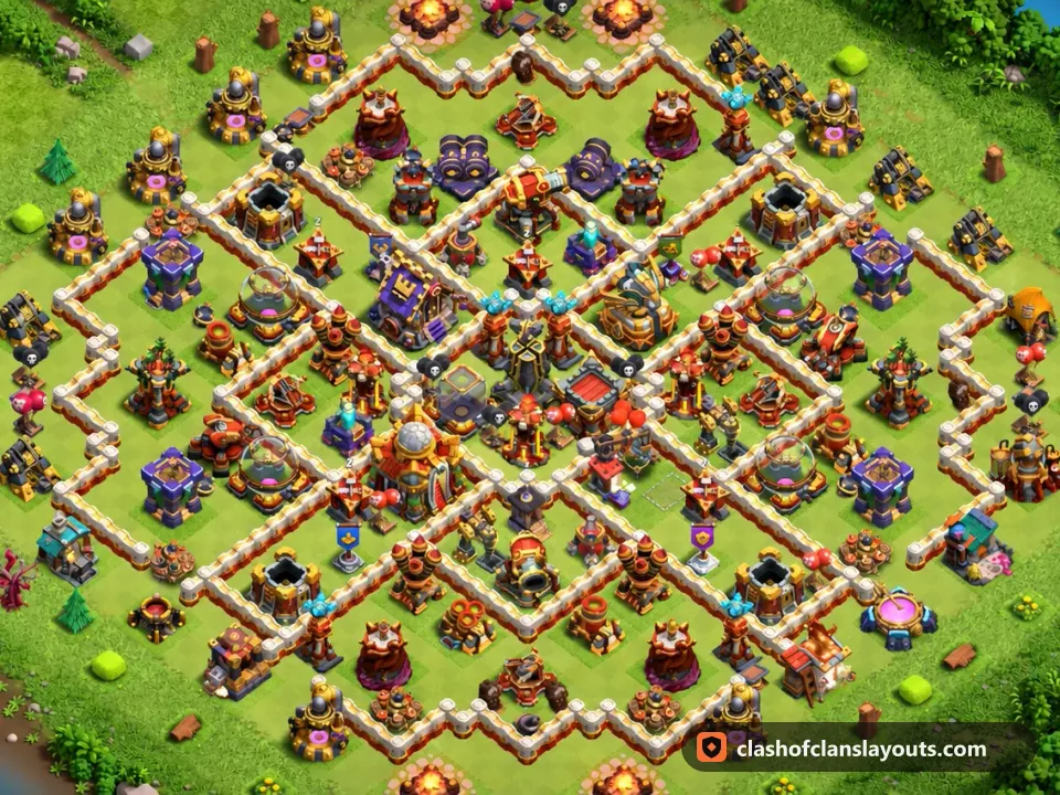 TH16 Farm Base Layout 30: Clash of Clans Town Hall 16 farm base layout, full base picture