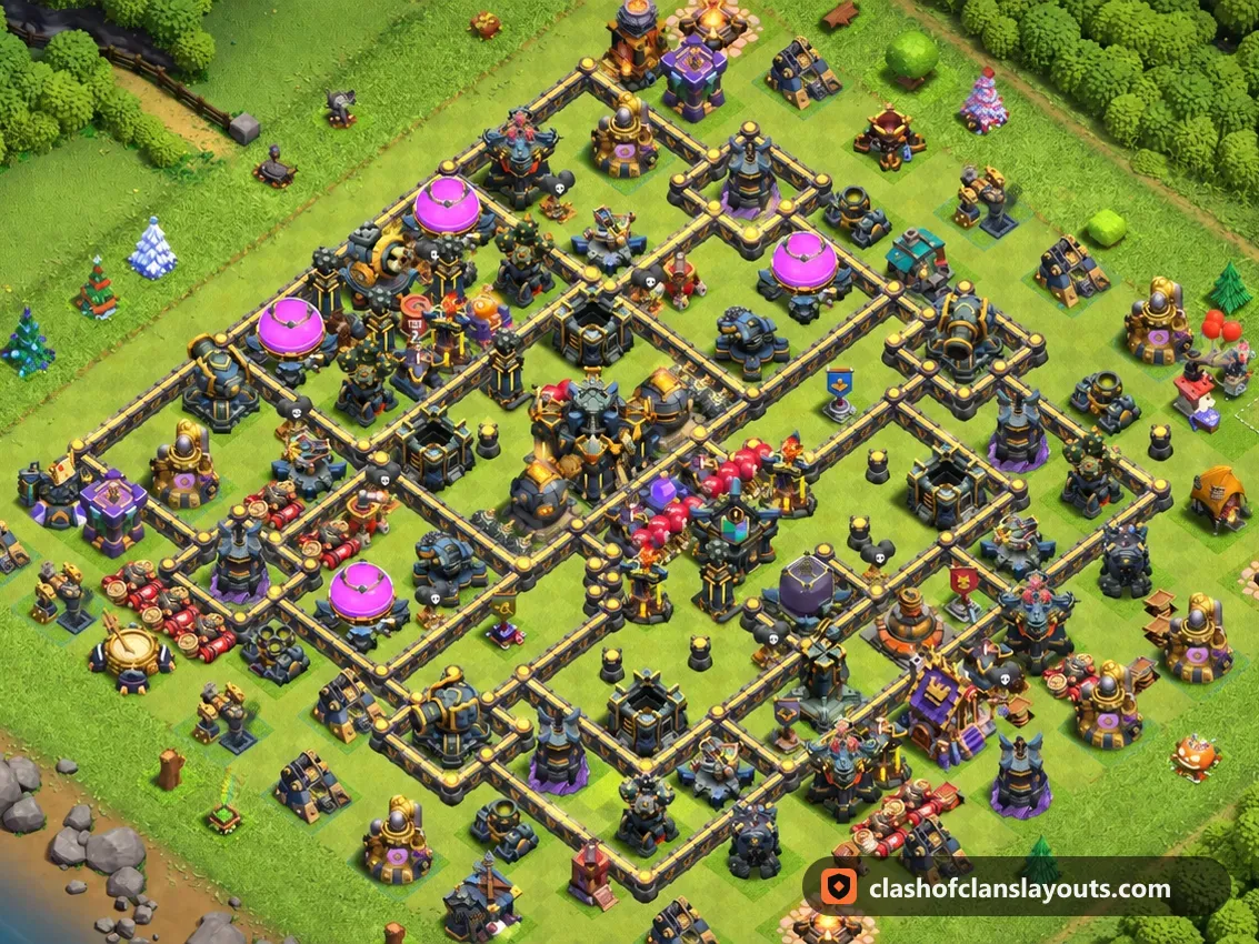 TH17 Farm Base Layout 29: Clash of Clans Town Hall 17 farm base layout, full base picture