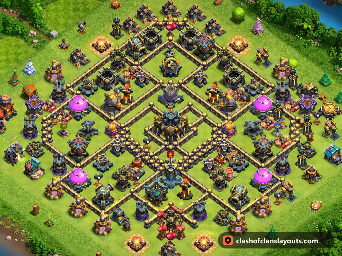 TH17 ファーム用配置 33：Clash of Clans タウンホール17のファーム用配置、ベース全体の画像