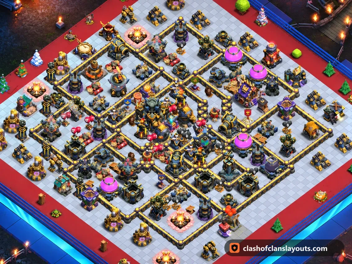 TH17 Farm Base Layout 35: Clash of Clans Town Hall 17 farm base layout, full base picture
