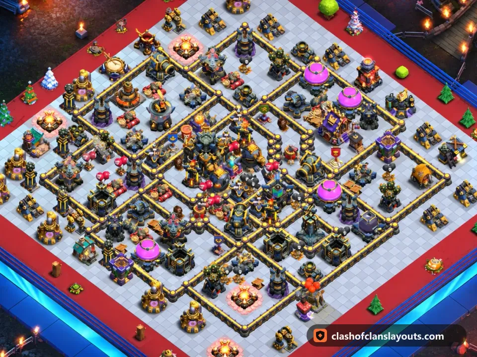 TH17 Farm Base Layout 35: Clash of Clans Town Hall 17 farm base layout, full base picture