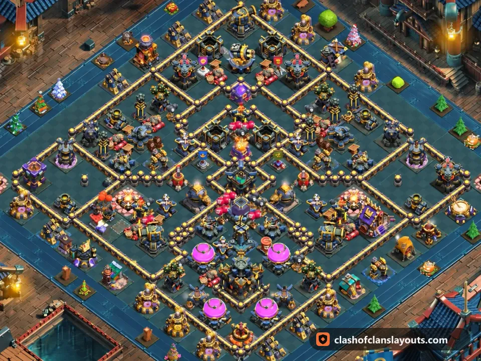 TH17 Farm Base Layout 36: Clash of Clans Town Hall 17 farm base layout, full base picture
