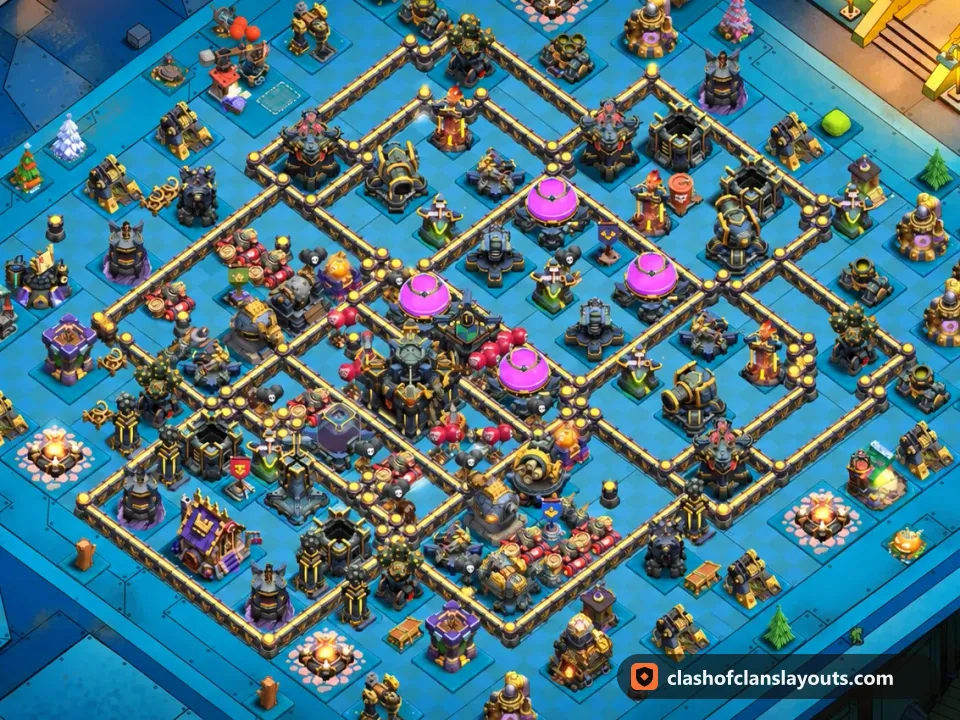TH17 Farm Base Layout 39: Clash of Clans Town Hall 17 farm base layout, full base picture