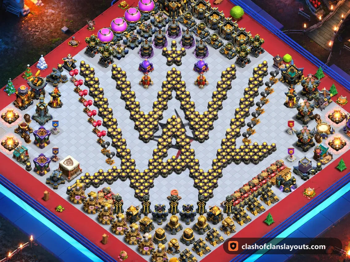TH17 ネタ配置 15：Clash of Clans タウンホール17のネタ配置、ベース全体の画像