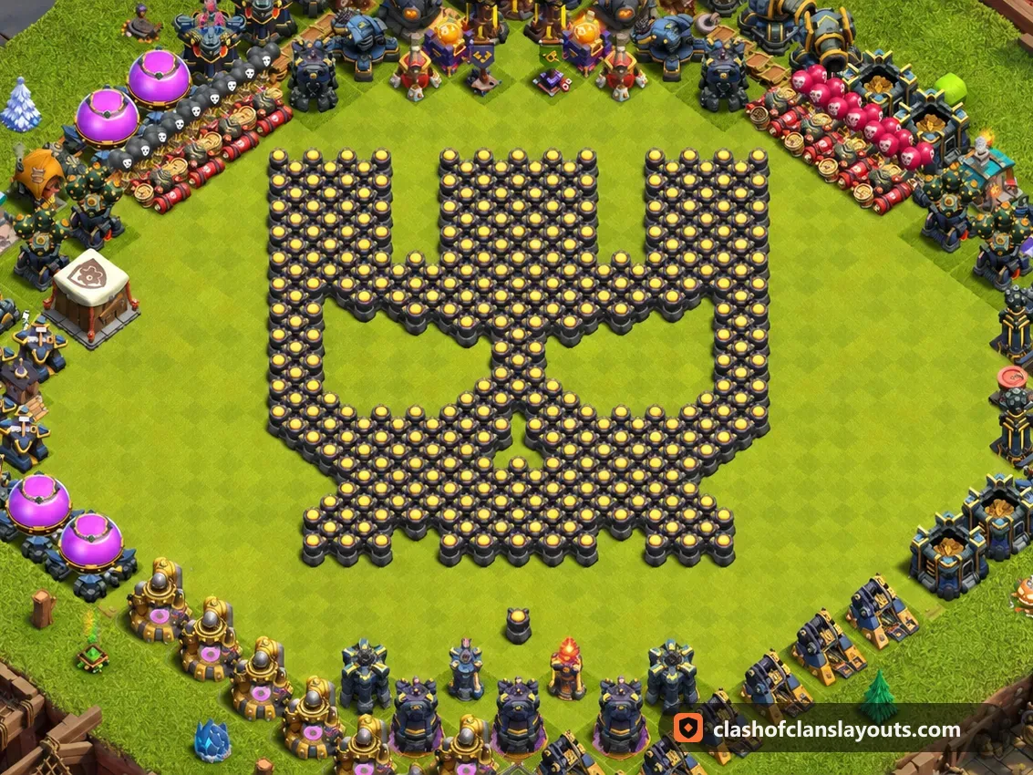 TH17 ネタ配置 17：Clash of Clans タウンホール17のネタ配置、ベース全体の画像