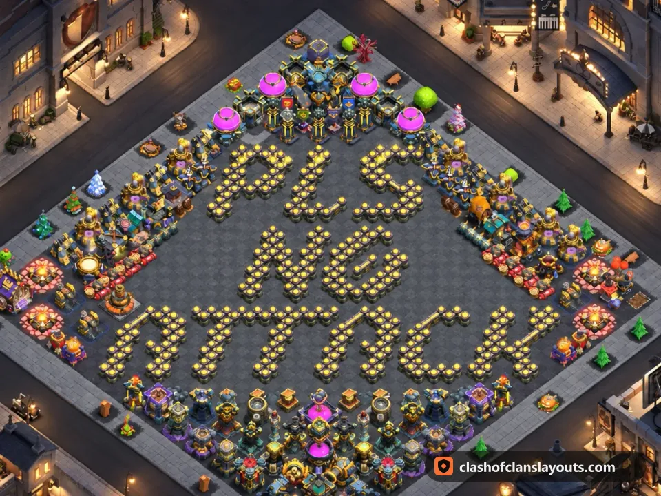 TH17 Funny Base Layout 21: Clash of Clans Town Hall 17 fun base layout, full base picture