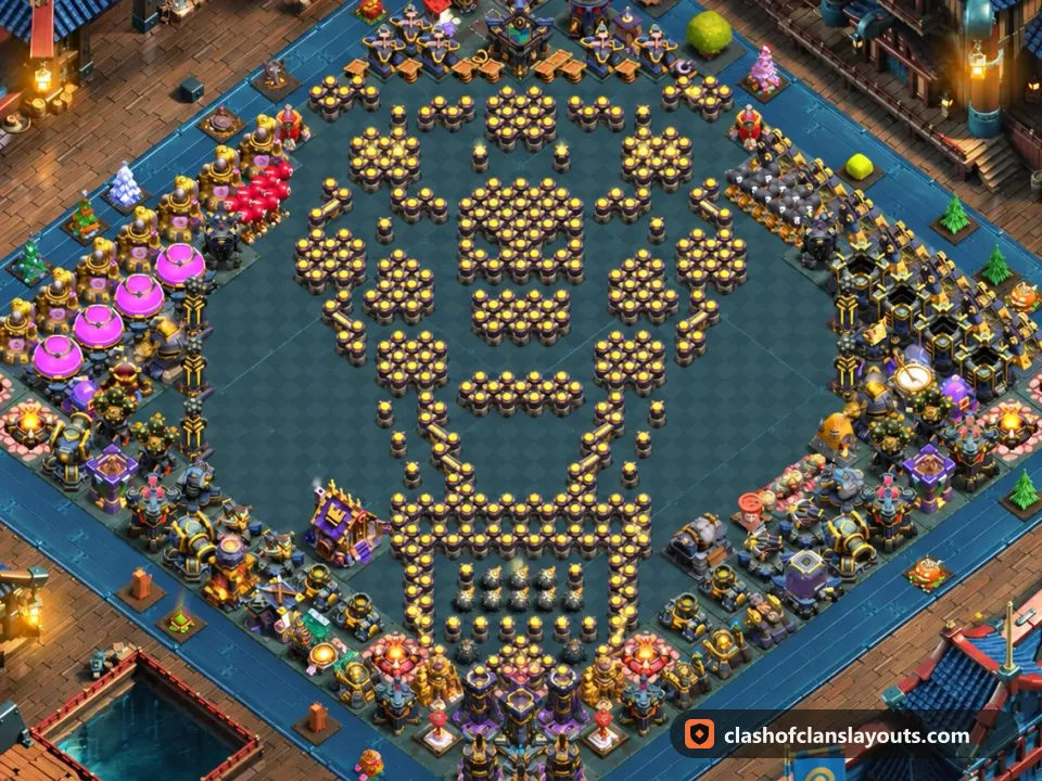 TH17 Funny Base Layout 23: Clash of Clans Town Hall 17 fun base layout, full base picture