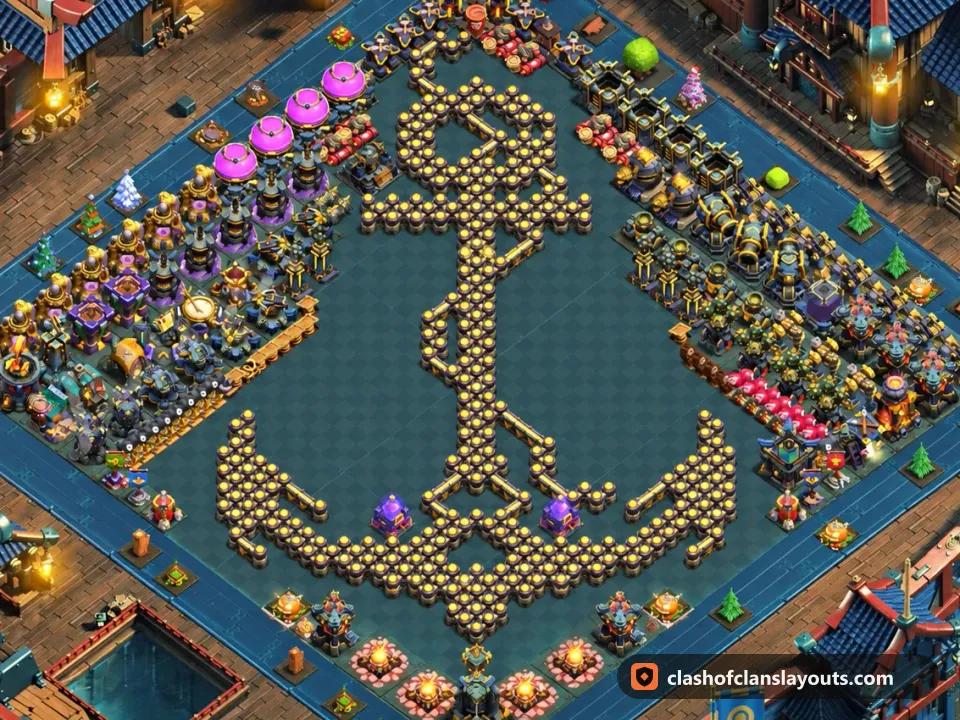 TH17 Funny Base Layout 24: Clash of Clans Town Hall 17 fun base layout, full base picture