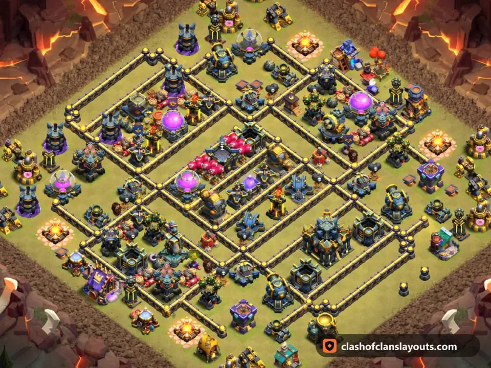 TH17 Trophy Base Layout 79: Clash of Clans Town Hall 17 trophy base layout, full base picture