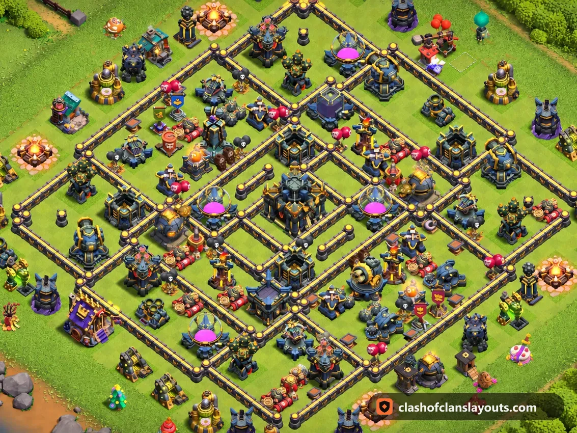 Base da Trofei TH17 81: layout base trofei per Municipio 17 di Clash of Clans, immagine completa della base