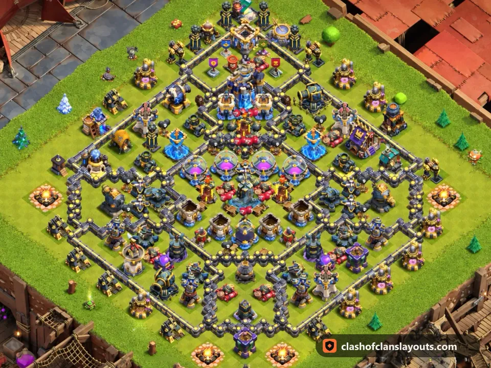 TH18 Farm Base Layout 10: Clash of Clans Town Hall 18 farm base layout, full base picture