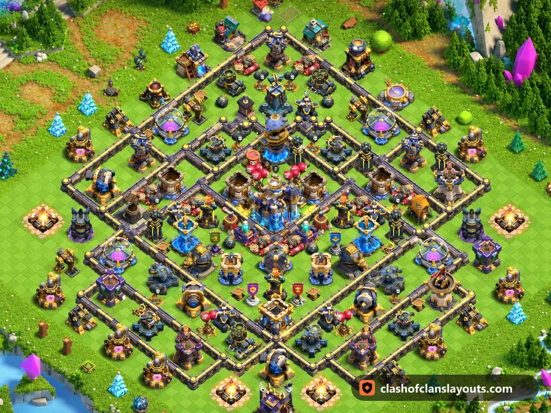TH18 Farm Base Layout 15: Clash of Clans Town Hall 18 farm base layout, full base picture