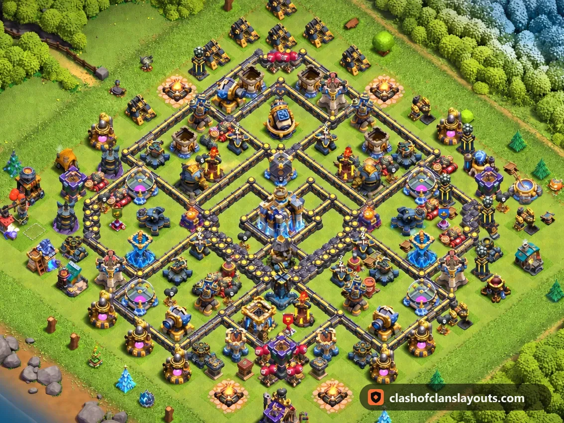 TH18 Farm Base Layout 17: Clash of Clans Town Hall 18 farm base layout, full base picture
