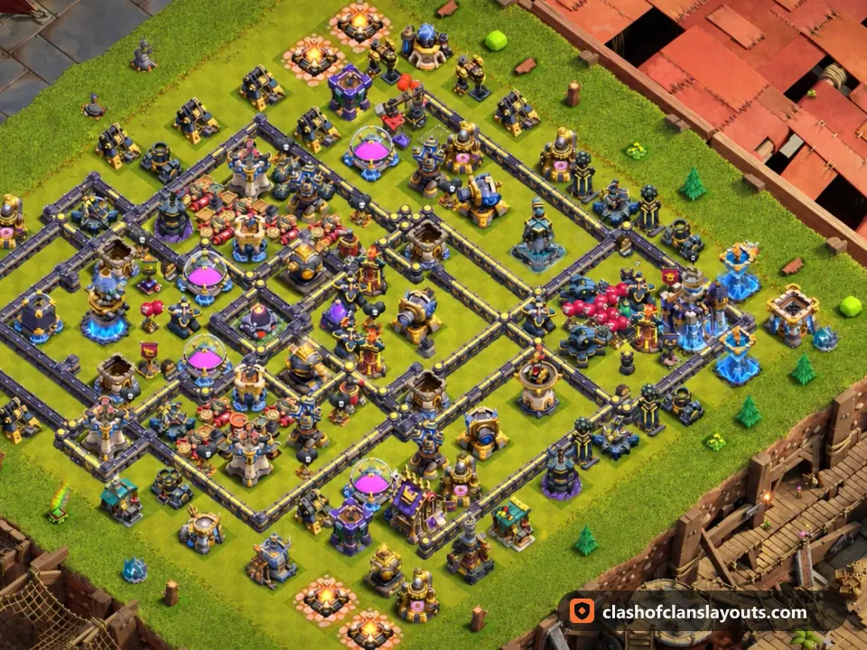 TH18 Farm Base Layout 19: Clash of Clans Town Hall 18 farm base layout, full base picture