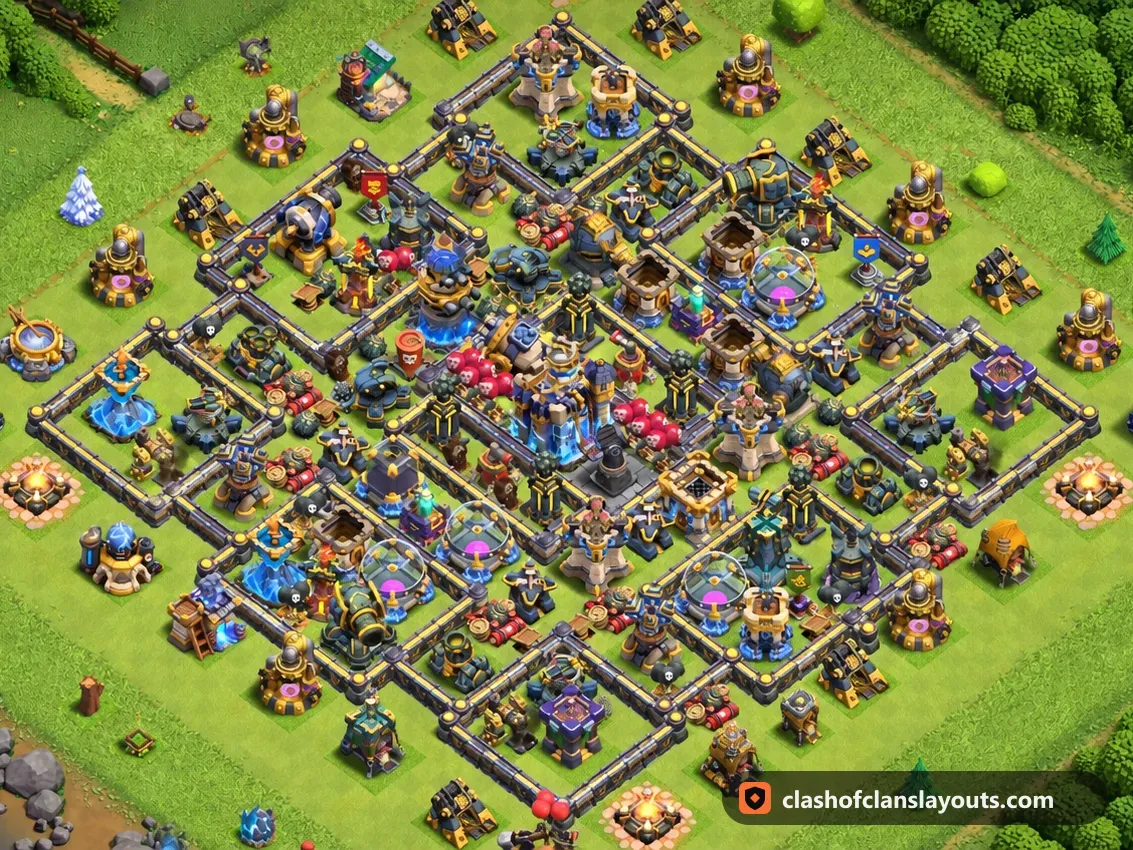Base da Farm TH18 9: layout base farm per Municipio 18 di Clash of Clans, immagine completa della base