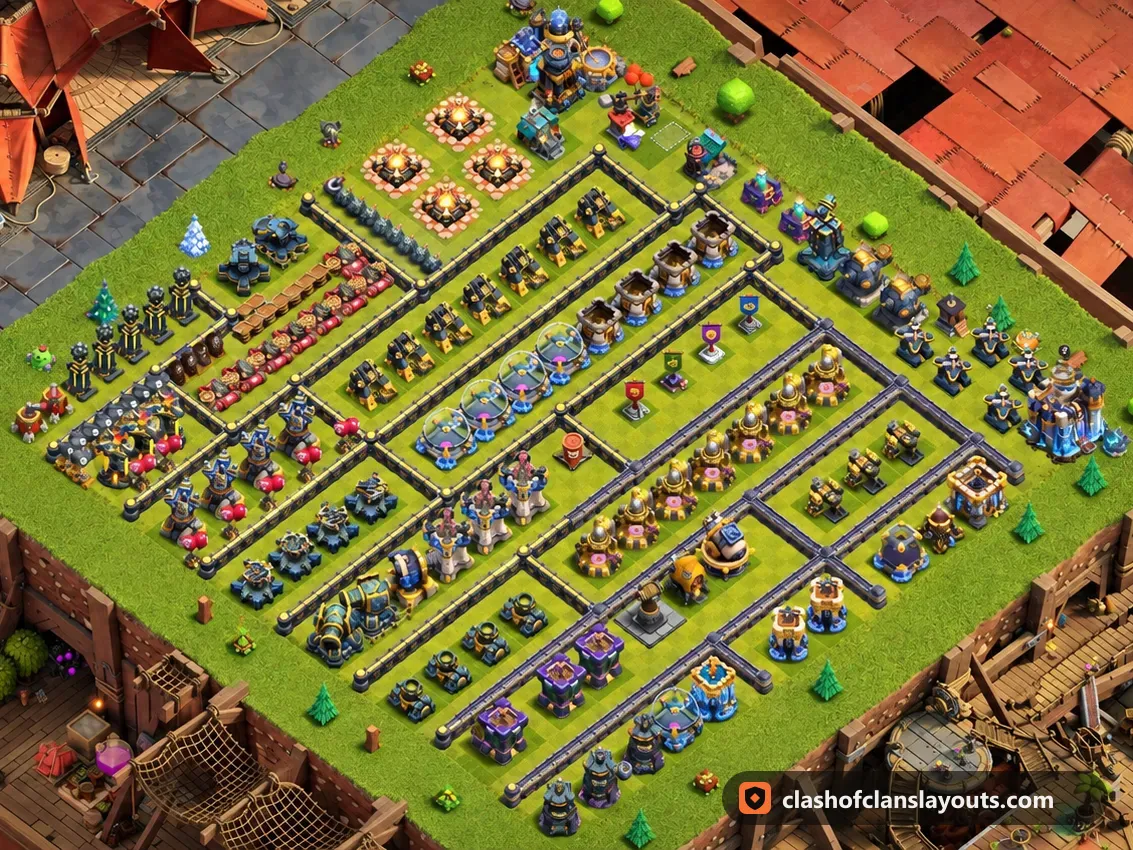 Base Lucu TH18 7: layout base Lucu Clash of Clans Town Hall 18, gambar base lengkap