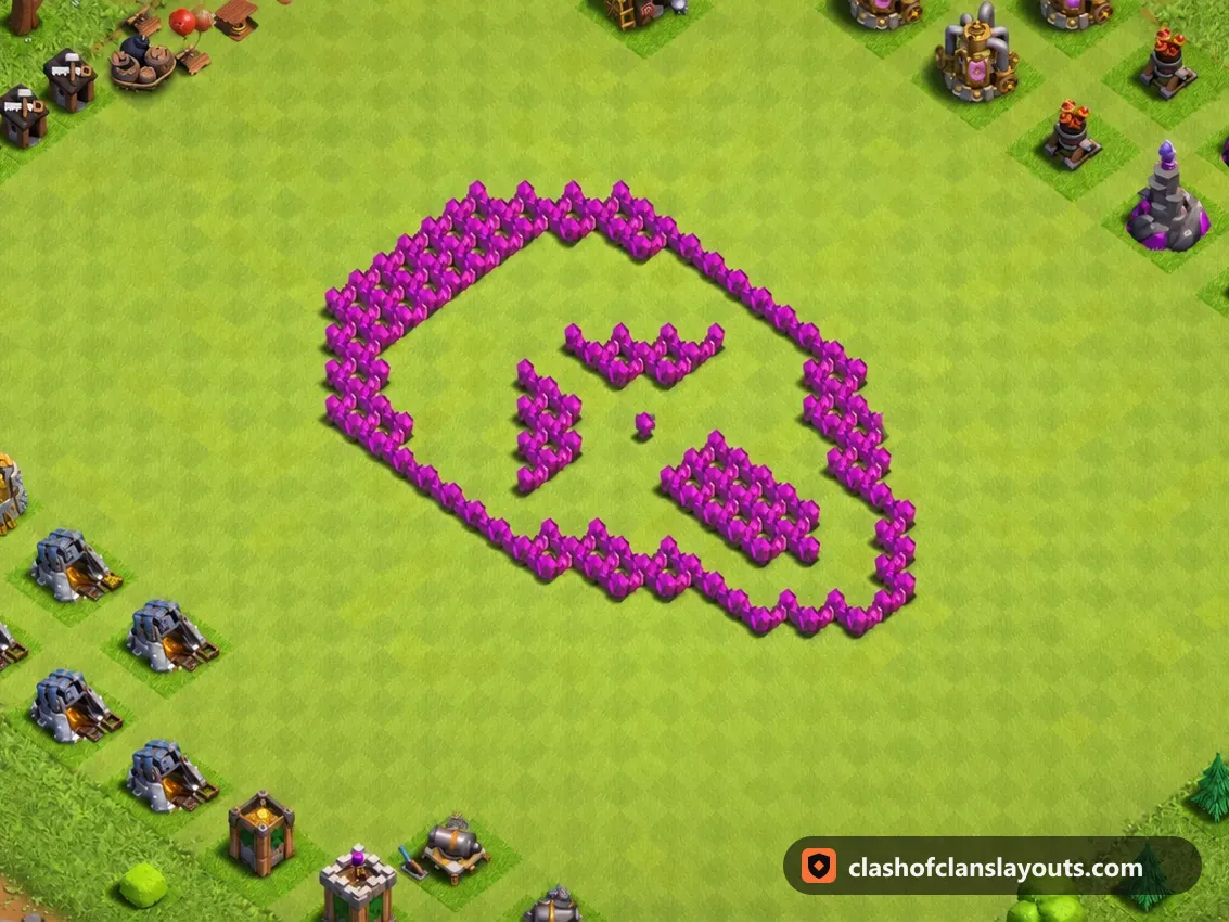 Base Fun TH6 10 : plan de base fun HDV 6 Clash of Clans, image complète de la base