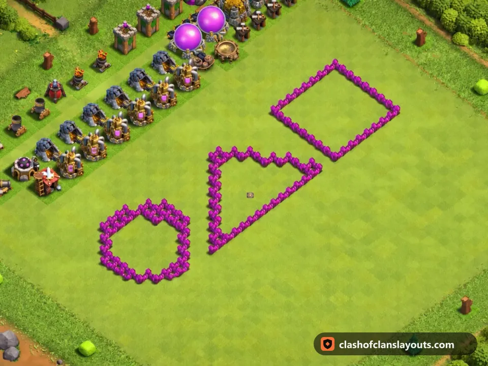 TH6 Funny Base Layout 5: Clash of Clans Town Hall 6 fun base layout, full base picture